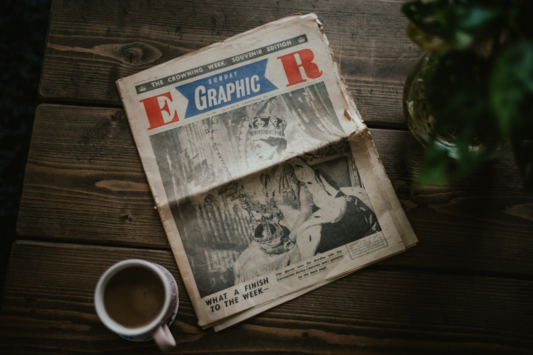 newspaper on table
